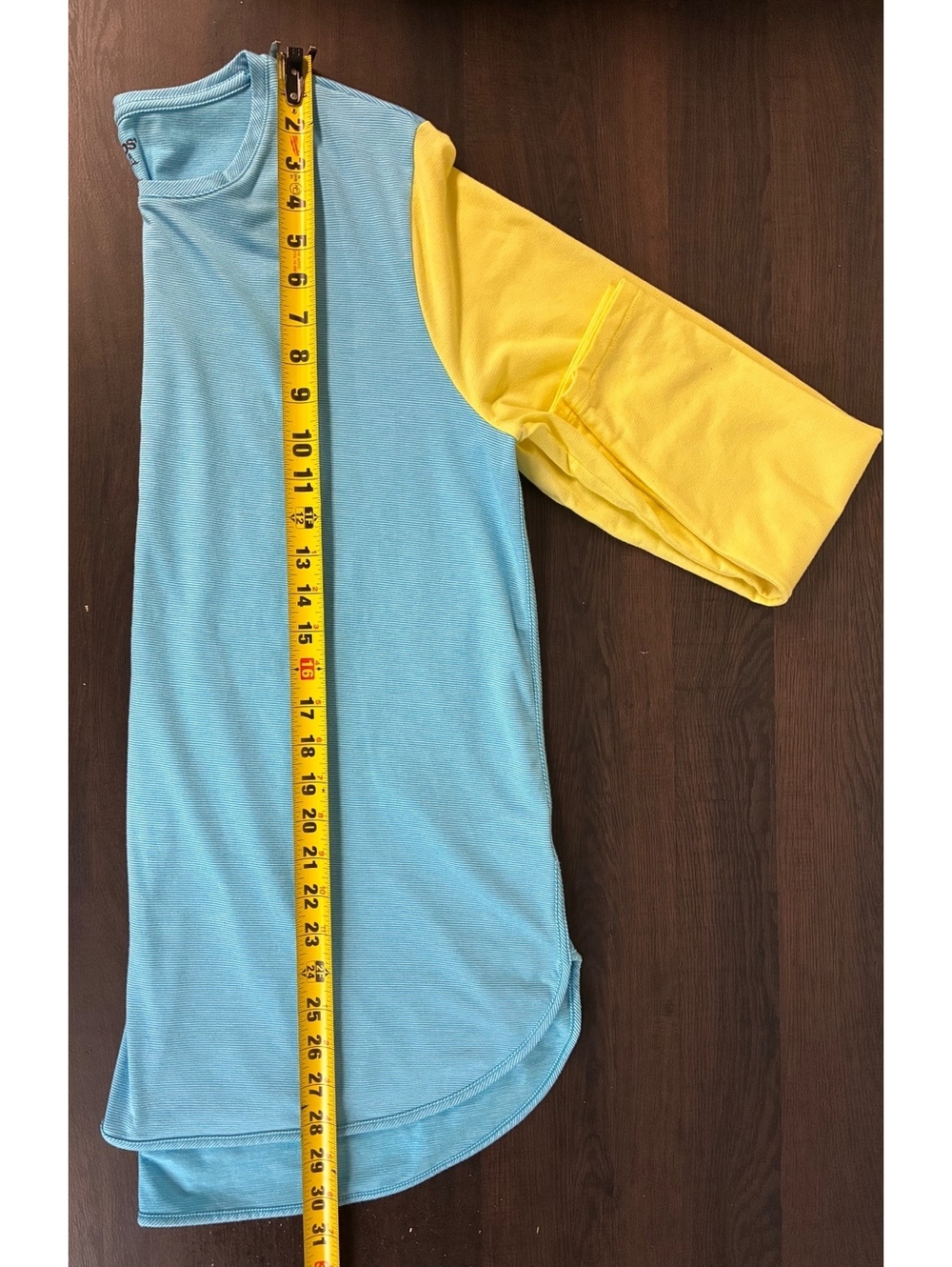 Lands’ End Blue Yellow Colorblock Long Sleeve Top L 14-16 Coastal Preppy - Picture 7 of 10